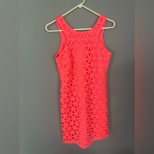 Lilly Pulitzer Pink Sun Ray Daisy Laser Cut, Style Name- Mango Shift, Size S